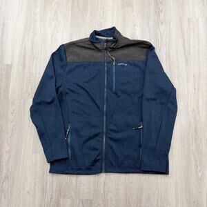 Orvis Bonded Mesh Full Zip Fleece Jacket Men's Medium Blue Gray Fishing 1522009
